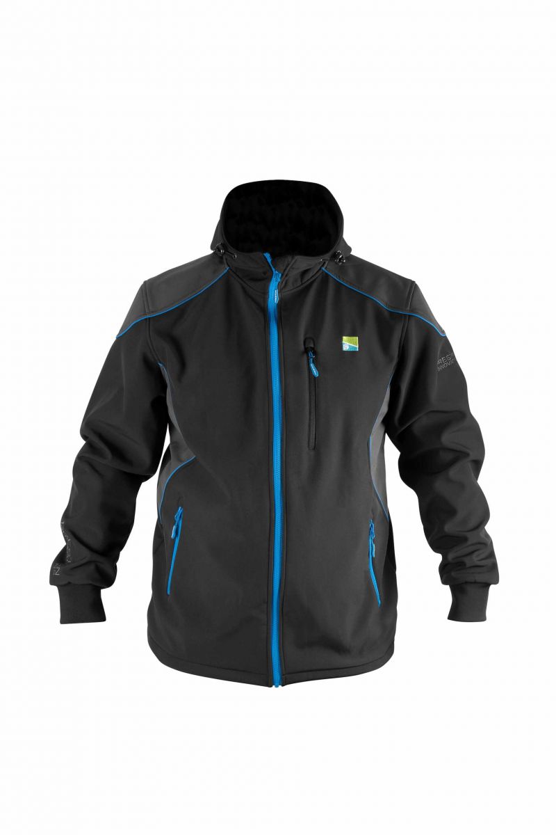 Preston Innovations Soft Shell Jacket zwart - blauw visjas Medium