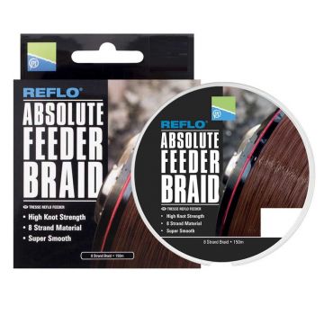 Prestoninno Absolute Feeder Braid bruin gevlochten visdraad 0.12mm 150m