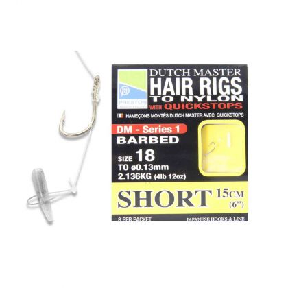 Prestoninno DM Hair Rigs S1 clair - nickel  H18 15cm 0.13mm