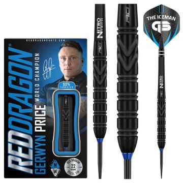 Red Dragon Gerwyn Price Back To Black 90% zwart dartpijlen 22g