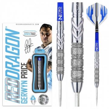 Red Dragon Gerwyn Price Element 90% noir - blanc - bleu darts 24g