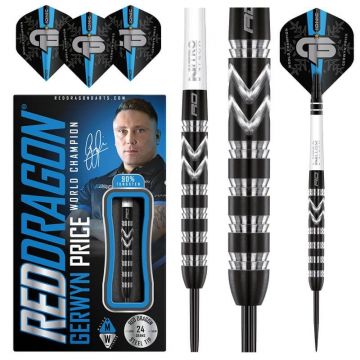 Red Dragon Gerwyn Price World Champion SE 90% zwart - wit - blauw dartpijlen 24g