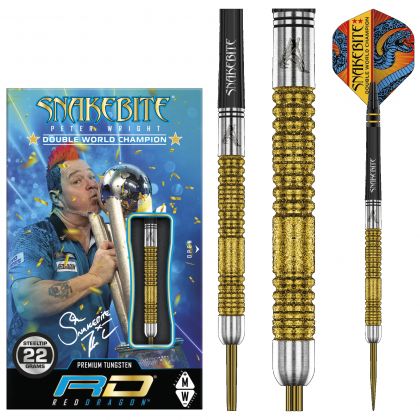 Red Dragon Peter Wright Double WC SE Gold 85% goud dartpijlen 22g