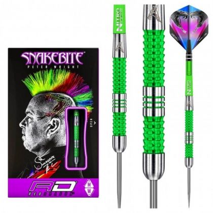 Red Dragon Peter Wright SNAKEBITE Mamba 90% argent - vert darts 22g