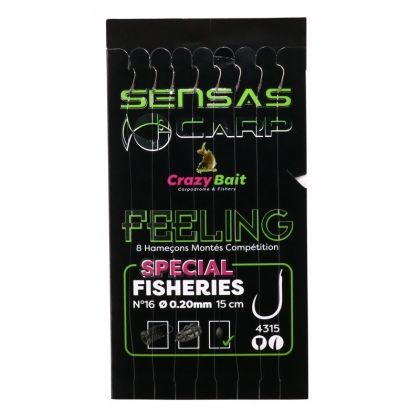 Sensas Crazy Bait Onderlijn 4315 Barbless clair  H10 0.22mm 15cm