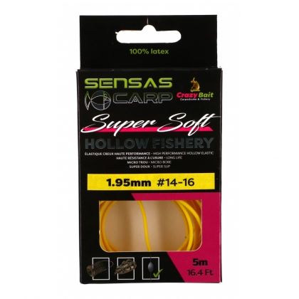 Sensas Hollow Fishery Super Soft geel witvis viselastiek 1.95mm 5m