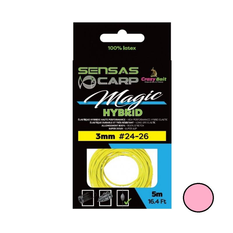 Sensas Magic Hybrid pink witvis viselastiek 1.8mm 5m