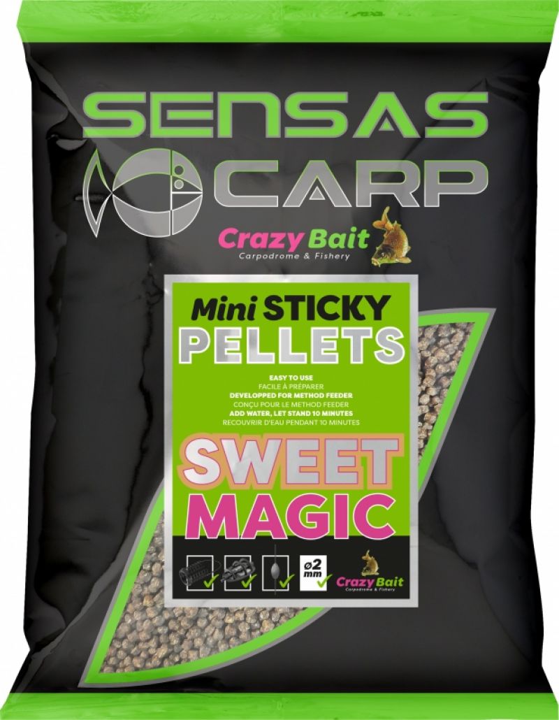 Sensas Mini Sticky Pellets Sweet Magic bruin vispellets 2mm 700g