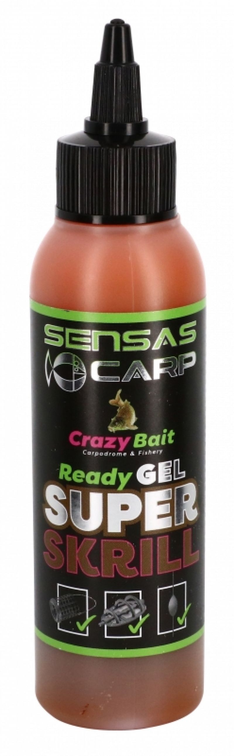 Sensas Ready Gel Super Krill bruin aas liquid 115ml