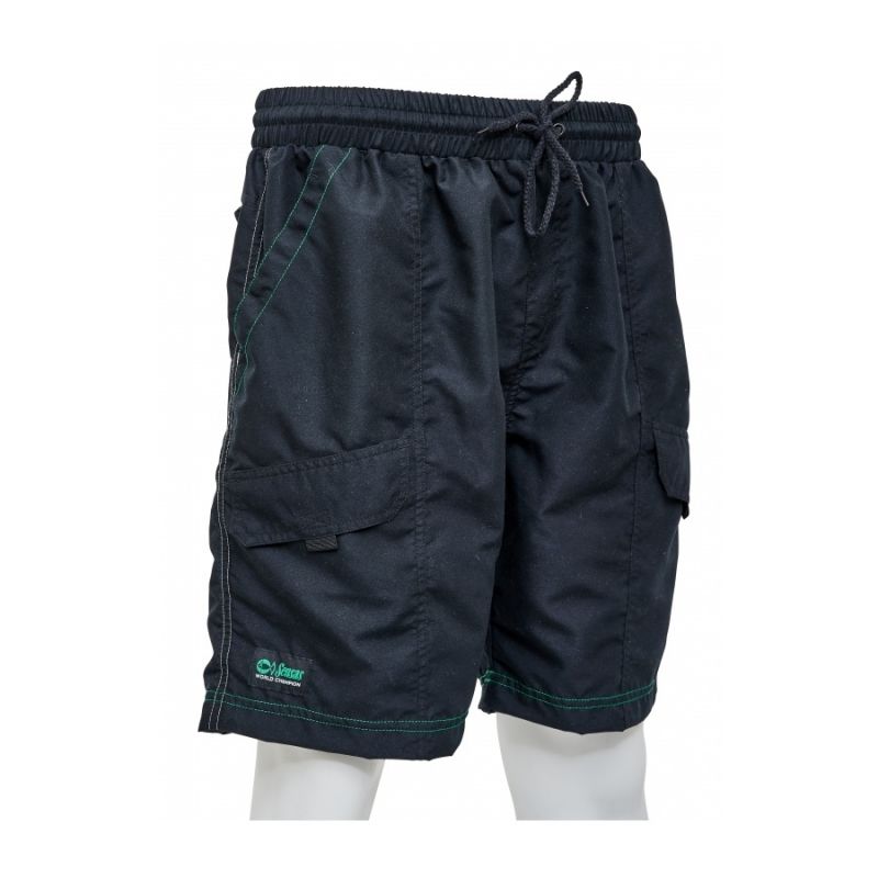 Sensas Short Fashion Club zwart - groen visbroek Large