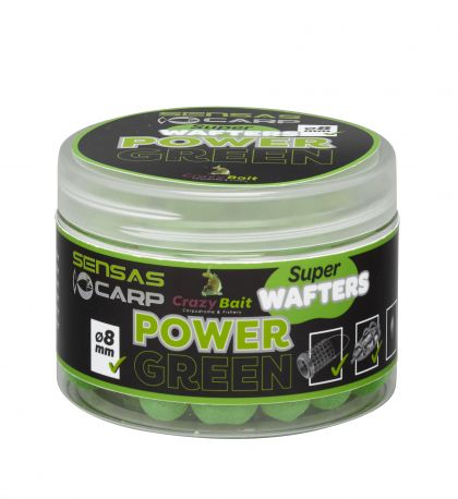 Sensas Super Wafters Power Green vert  8mm 60g