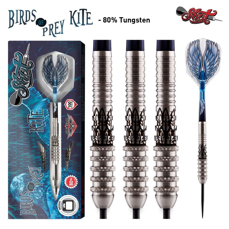 Shot Birds of Prey Kite 80% argent - noir darts 25g