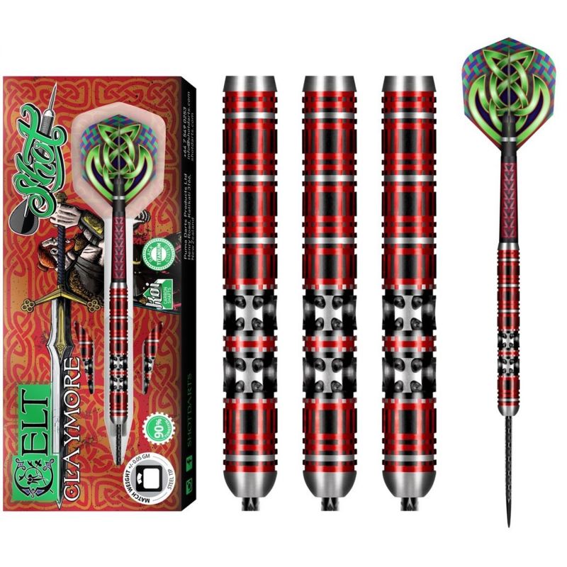 Shot Celt Claymore 90% rouge - noir - argent darts 23g