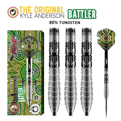 Shot Kyle Anderson Battler 80% zwart -  zilver dartpijlen 24g