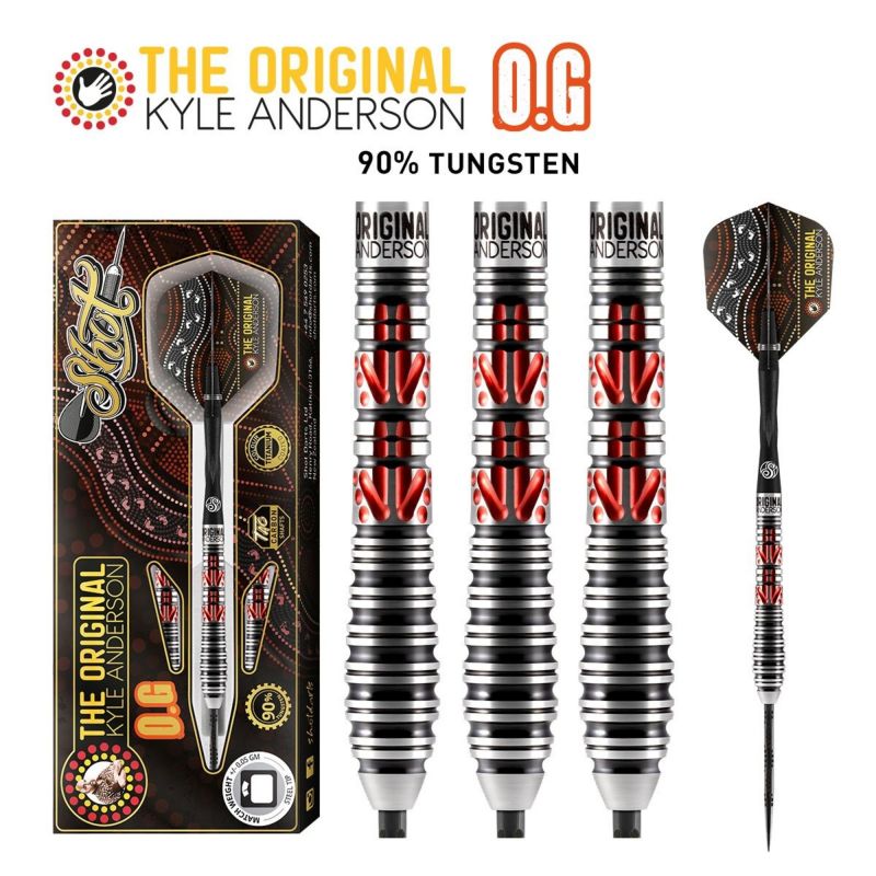 Shot Kyle Anderson The Original 90% rouge - noir - argent darts 24g