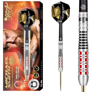 Shot Michael Smith 90% Believe noir - or - argent darts 23g