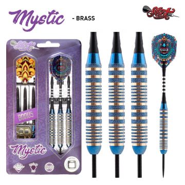 Shot Mystic Blue Brass noir - bleu darts 25g