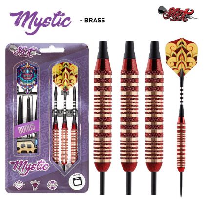 Shot Mystic Brass Red zwart - rood dartpijlen 23g