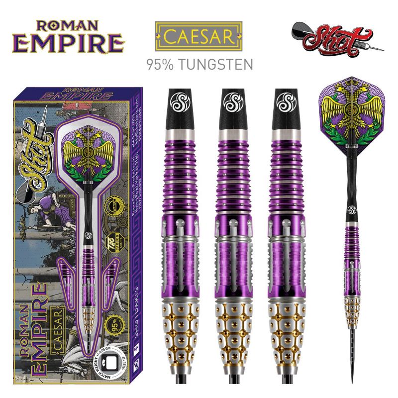 Shot Roman Empire Caesar 95% argent - mauve darts 22g