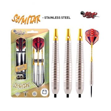 Shot Scimitar Stainless Steel grijs - geel dartpijlen 24g