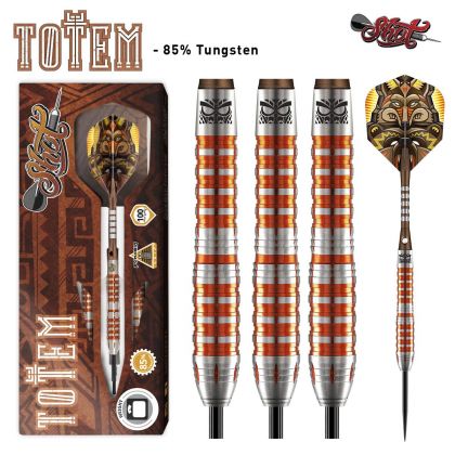 Shot Totem 3 Front Weighted 85% oranje -  zilver dartpijlen 24g