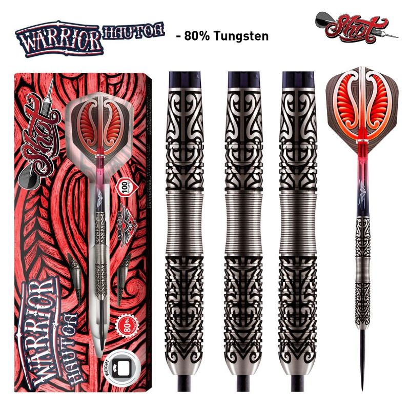 Shot Warrior Hautoa 80% noir - argent - rouge darts 24g