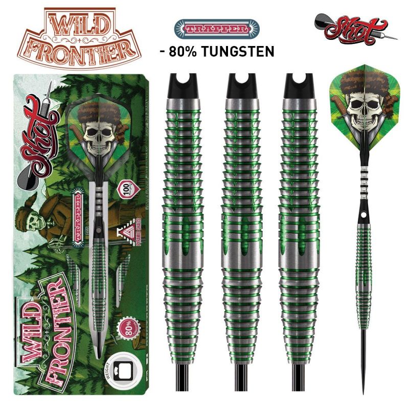 Shot Wild Frontier Trapper 80% groen -  zilver dartpijlen 26g