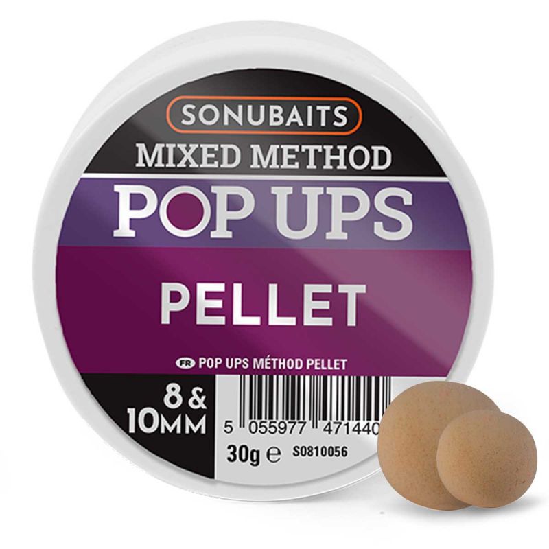 Sonubaits Mixed Method Pop-Ups Pellet brun  8-10mm