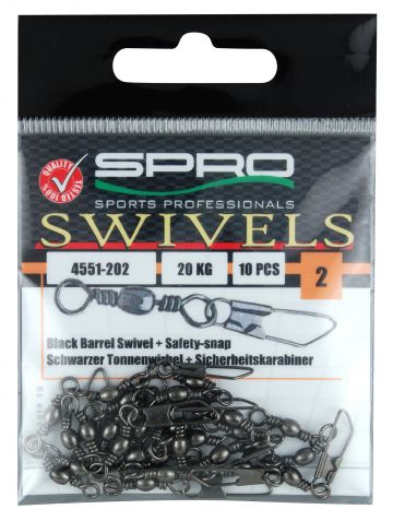 Spro Barrel Swivel met Safety Snap nickel viswartel 14 6kg