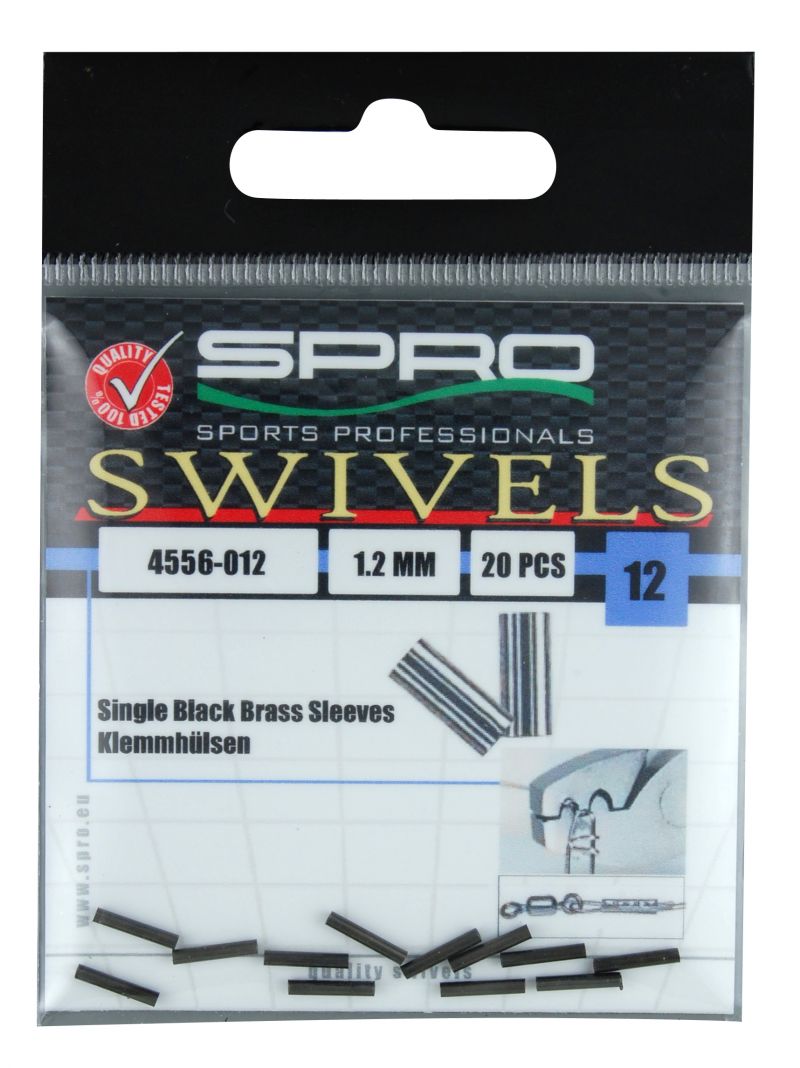 Spro Single Black Brass Sleeves nickel  1.80mm