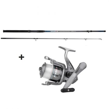 Spro Spartan Boat Jig + Spartan Boat 6000 zwart - blauw - grijs zeevis strandhengelset 2m40 100-500g