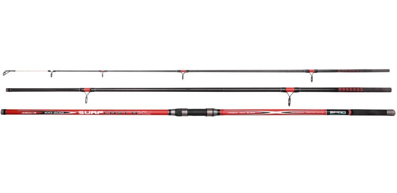 Spro Surf Cast'R XL rood zeevis zeebaarshengel 4m20 100-200g