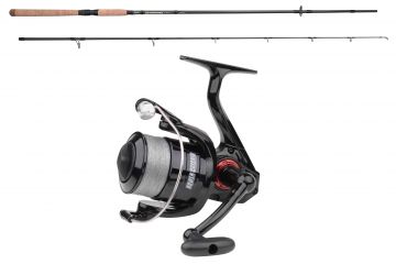 Spro Xrossover H + Powercatcher Reel 3000 zwart - grijs - bruin roofvis spinhengelset 2m40 20-60g