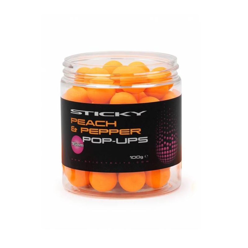 Sticky Baits Peach & Pepper Pop Ups orange  12mm 100g