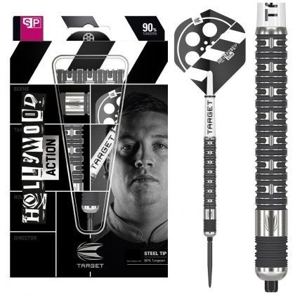 Target Chris Dobey Hollywood Action 90% Swiss argent - noir darts 22g