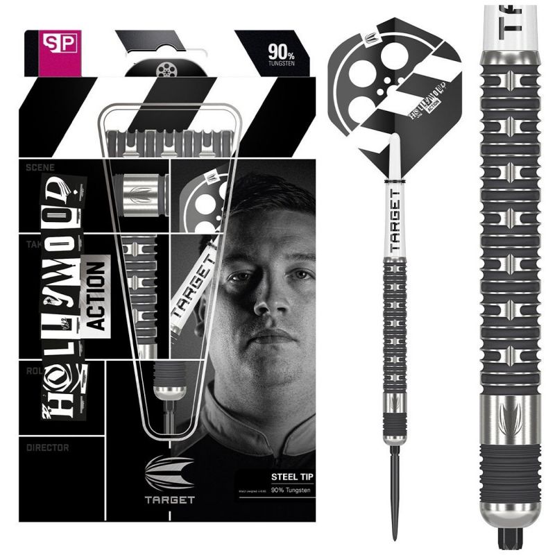 Target Chris Dobey Hollywood Action 90% Swiss argent - noir darts 23g