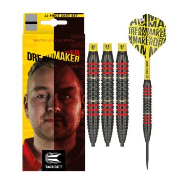 Target Dimitri Van Den Bergh Brass zilver - zwart dartpijlen 22g