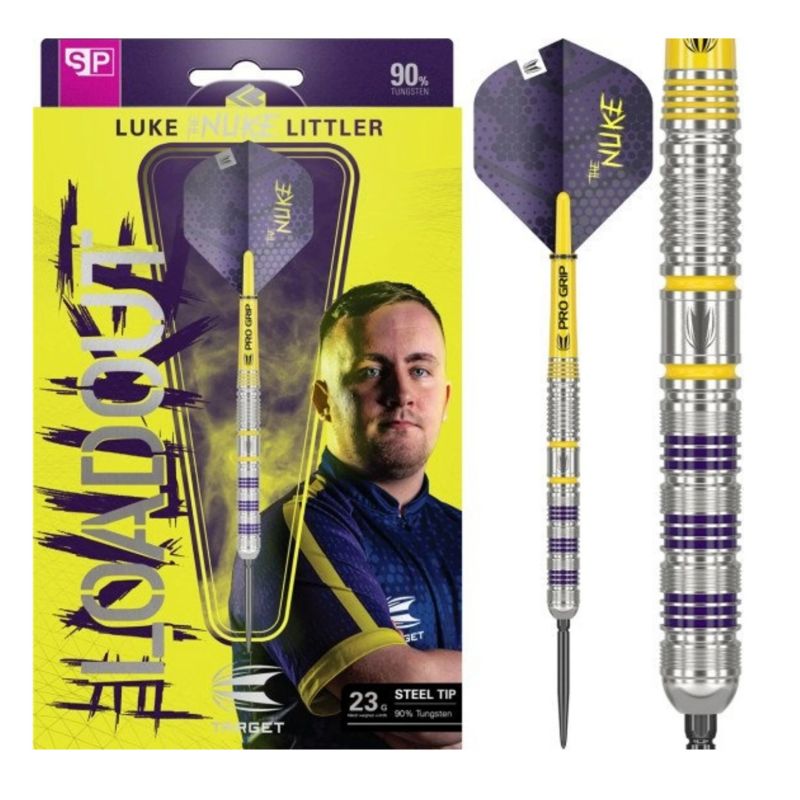 Target Luke Littler Loadout Swiss 90% zilver dartpijlen 23g