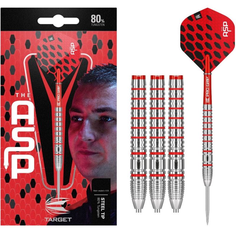 Target Nathan Aspinall 80% rood - zilver dartpijlen 24g