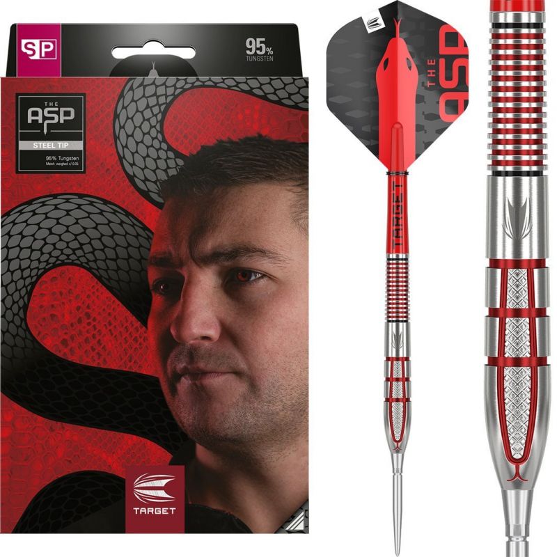 Target Nathan Aspinall G2 95% Swiss rood - zilver - zwart dartpijlen 23g