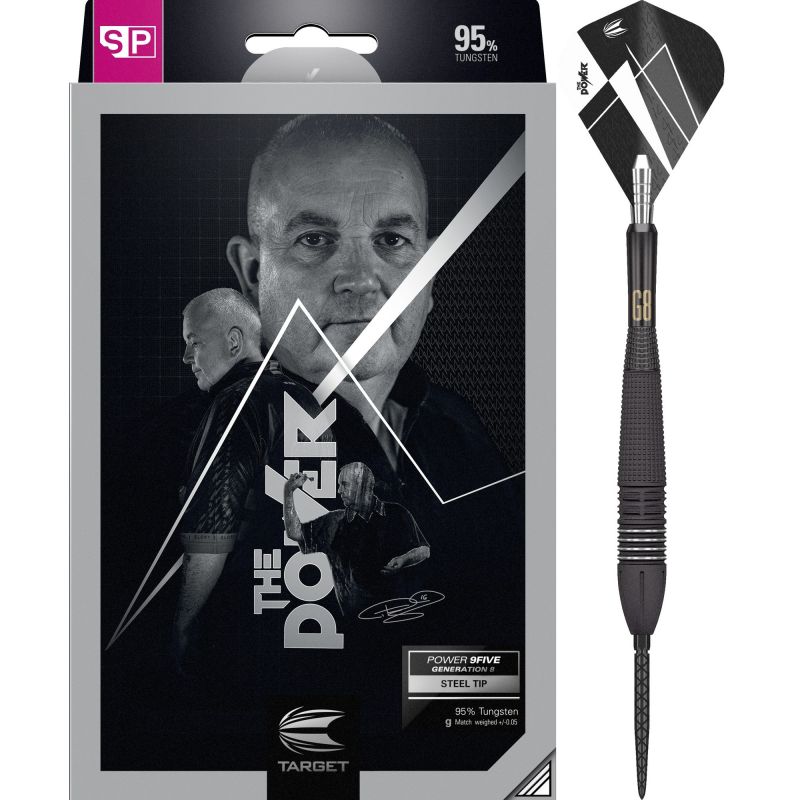 Target Phil Taylor Power 9FIVE Gen 8 95% Swiss noir darts 22g