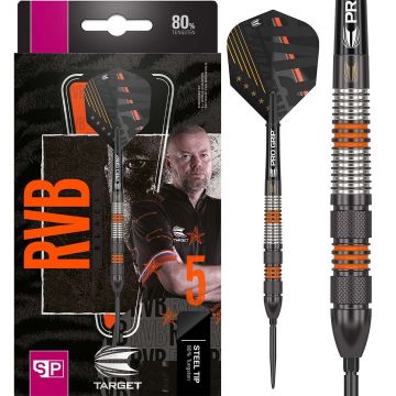 Target Raymond van Barneveld Black 80% Swiss zwart - zilver dartpijlen 23g