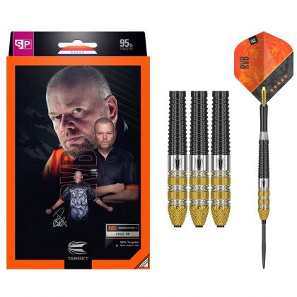 Target Raymond van Barneveld G4 RVB 95% Swiss noir - argent - or darts 25g