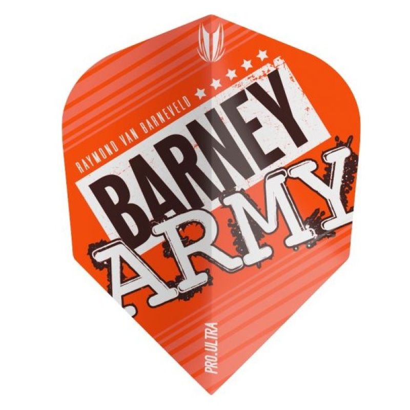 Target Vision Player RVB Barney Army Standard 6 orange - noir - blanc dart flight 100 Micron