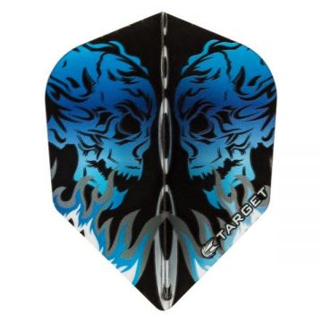 Target Vision Skull Blue Standard 6 zwart - blauw dart flight 100 Micron