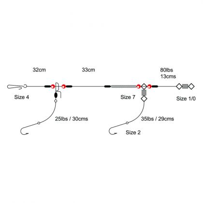 Tronixpro 2 Hook Clipped clear zeevis zee onderlijn 4