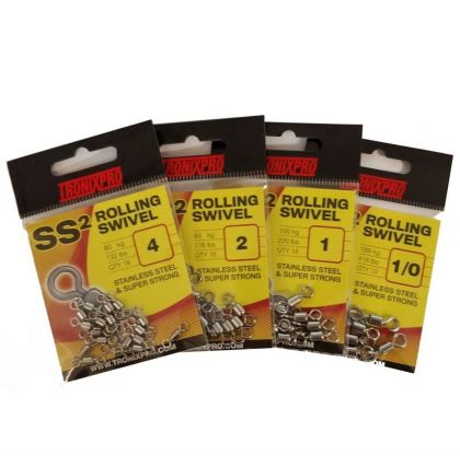 Tronixpro SS2 Stainless Steel Swivels zilver viswartel 2/0 212kg