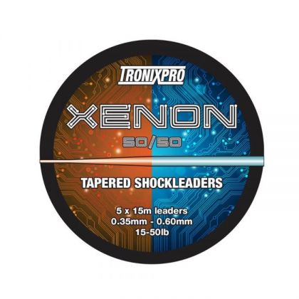 Tronixpro Xenon Tapered Leaders 50/50 orange - clear  20° - 50° 5 X 15m