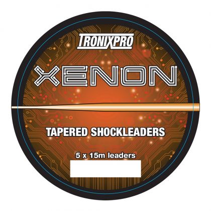 Tronixpro Xenon Tapered Leaders orange zeevis visdraad 25° - 60° 5 X 15m