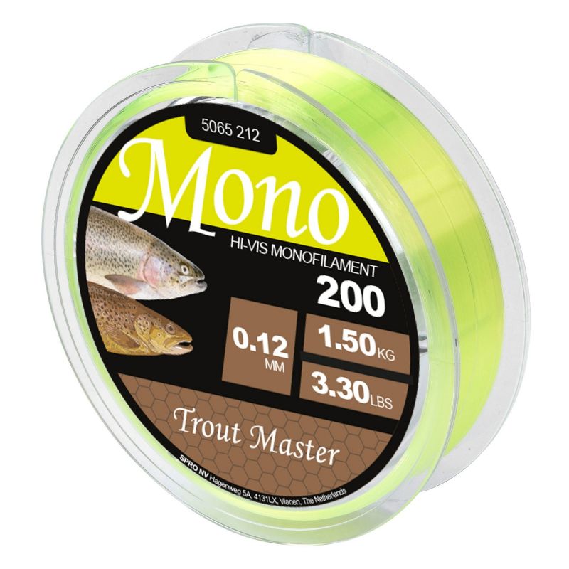 Troutmaster Hi-Vis Mono 200m chartreuse  0.22mm